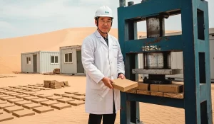 Pesquisador japonês testa concreto com areia do deserto sem uso de cimento em instalação no deserto